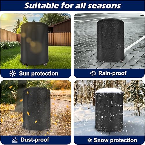 Miniatura 6 de Funda para parrilla Weber de carbón de 22 pulgadas, cubierta impermeable Oxford 420D para parrilla al aire libre (27.9 x 26.7 pulgadas), solo