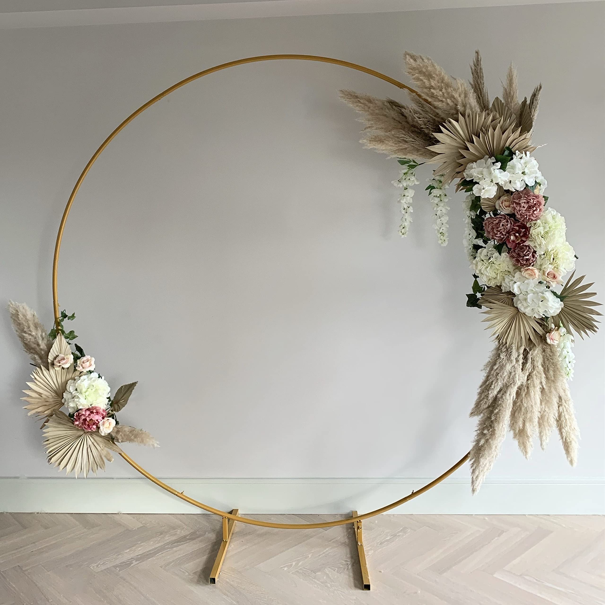Toile de Fond Ronde en Fer pour décoration de Mariage, Arche de Fleurs, Ballons, arrière-Plan de Porte, fête