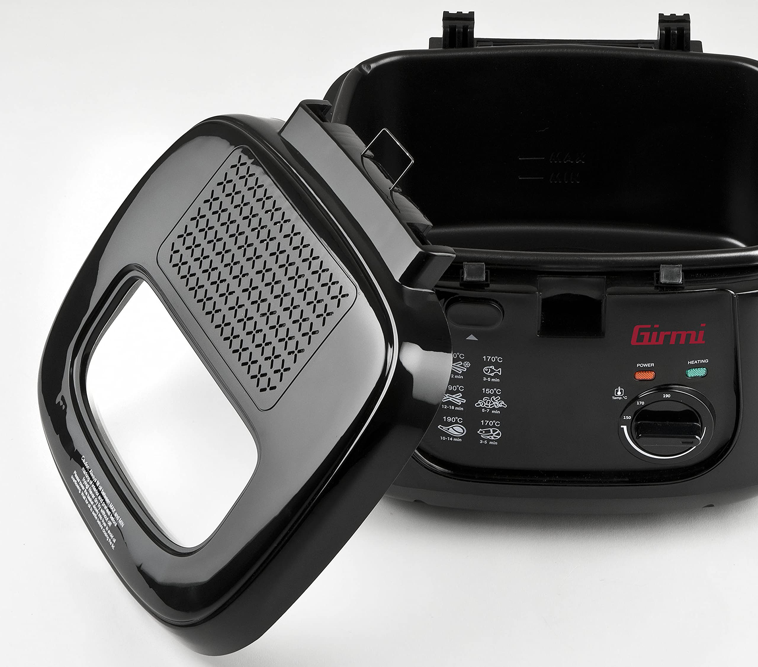 Girmi FG21 Friggitrice, 1800W, 2,5 L, Antiaderente, Nero