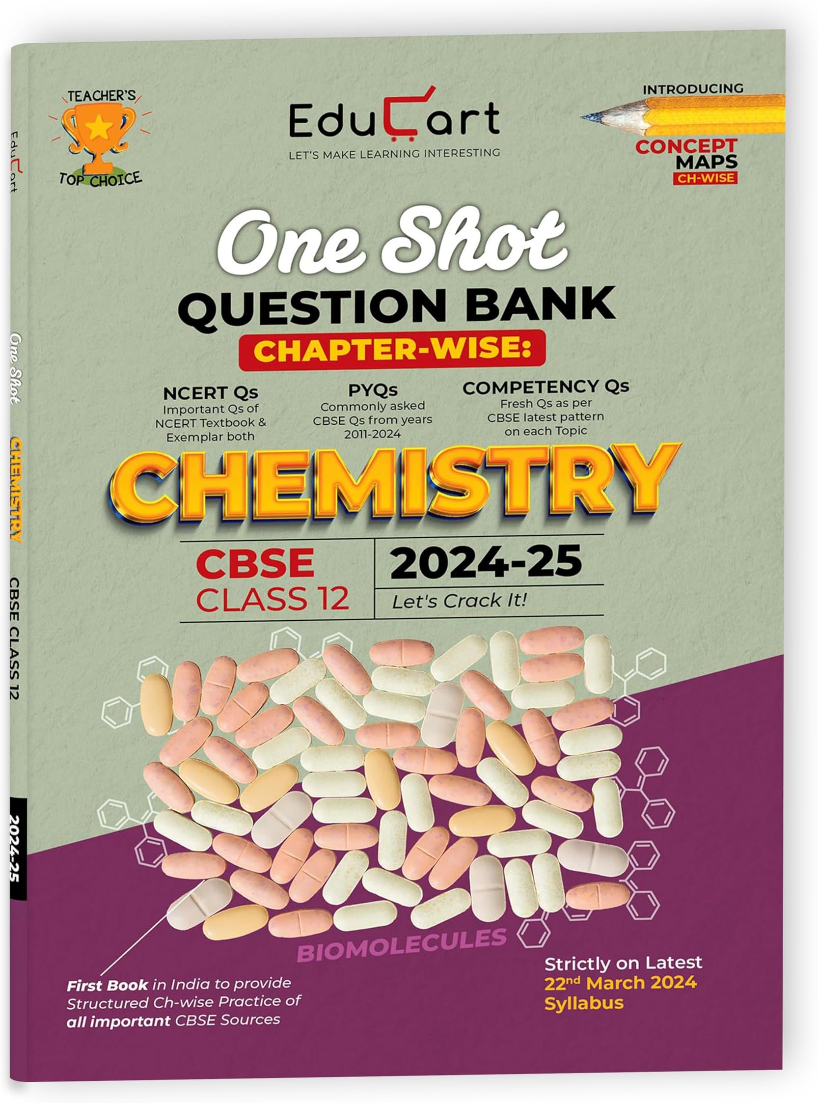 Educart CBSE Class 12 CHEMISTRY One Shot Question Bank 2024-25 (for 2025 exam)
