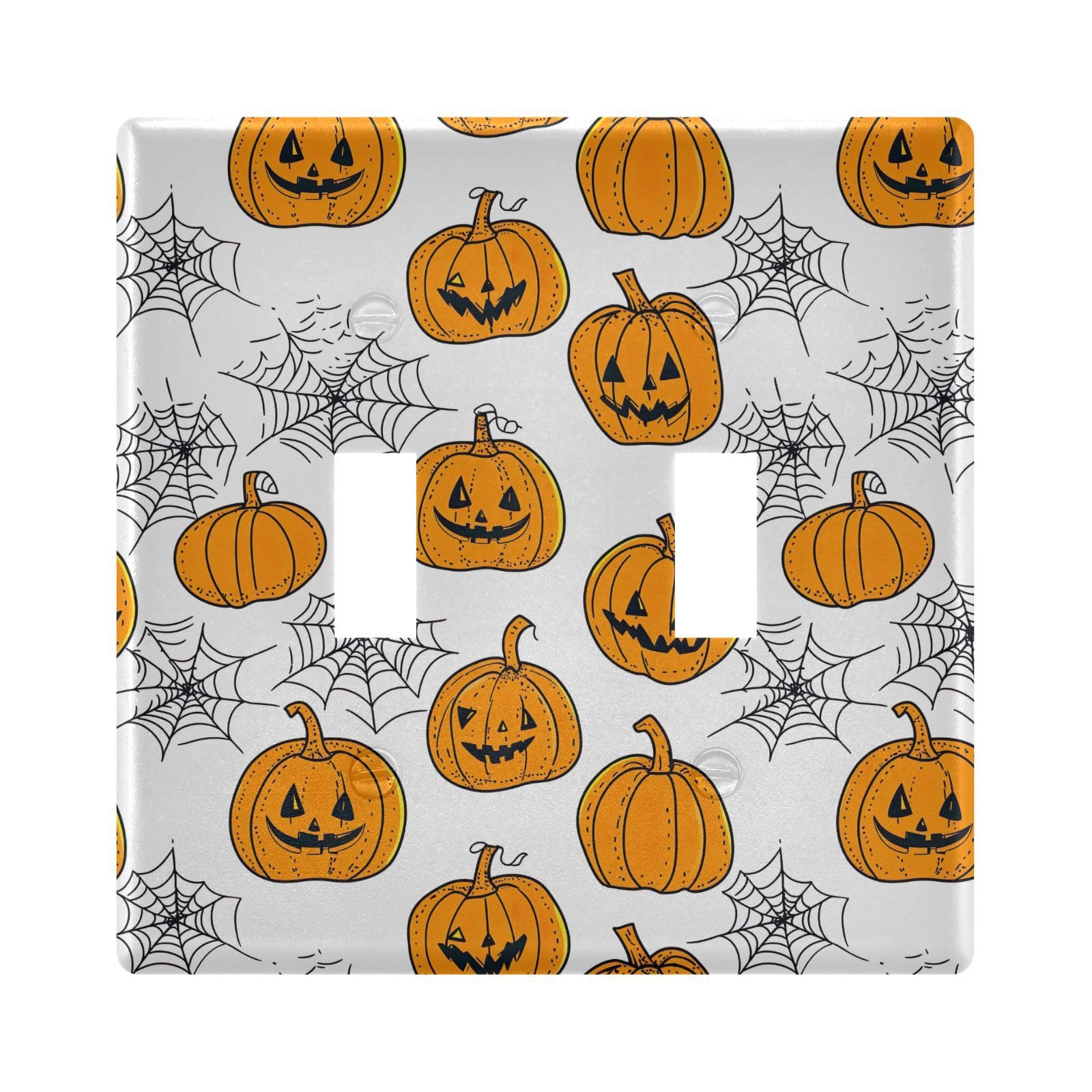 UMIRIKO Halloween Pumpkins and Spider Webs Light Switch Cover Plate Covers Decorative Double Toggle Home Decor 202b6655