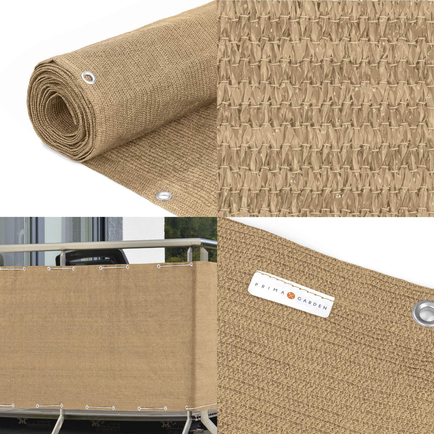 Balkon-Sicht- Und Windschutz Creme – 500x90 Cm, Wetterfest & Blickdicht – Für Mehr Privatsphäre