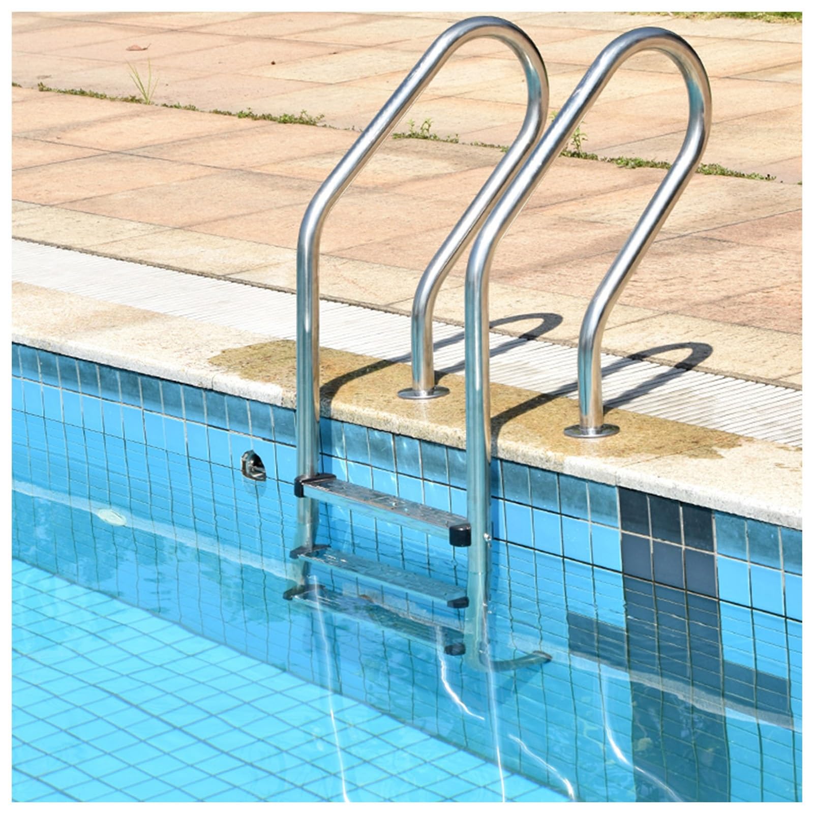 Rampe d'escalier de natation anti-glissade échelle de piscine en acier inox