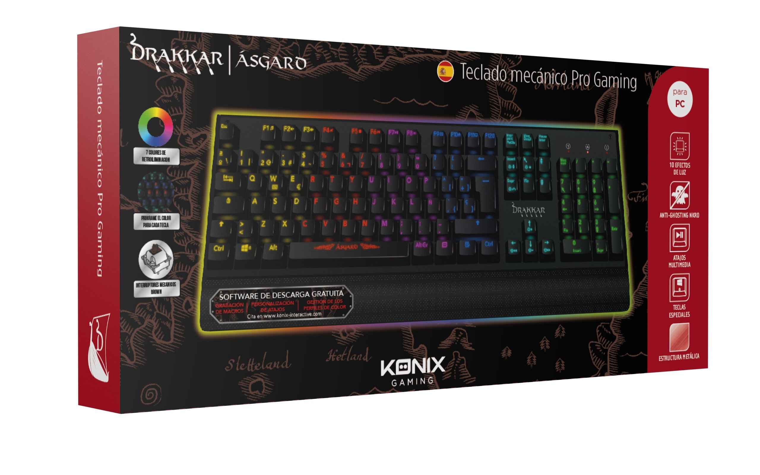 Konix Asgard Aura - Teclado mecánico, color negro #5386