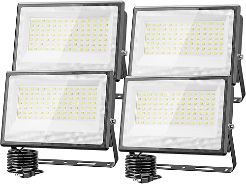 Olafus Luces LED de inundación para exteriores, 50W 5000LM luz de trabajo, IP66 impermeable 6500K reflector exterior súper brillante para garaje,