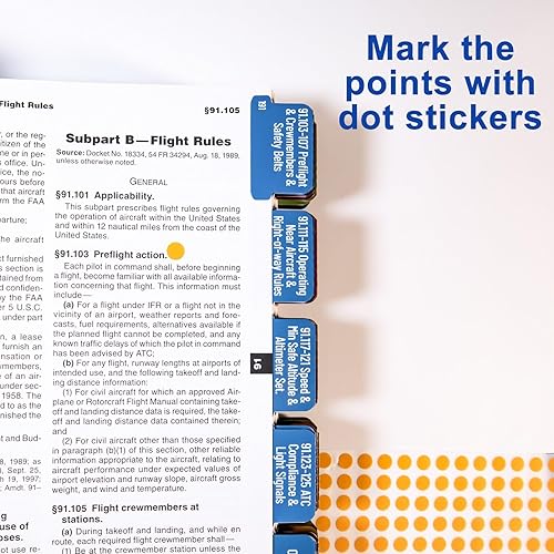 Miniatura 5 de Fichas de índice para FARAIM 2024, FAA para licencia de piloto privado - VFR - Codificado por colores y laminado, 70 preimpresas y 30 pestañas en