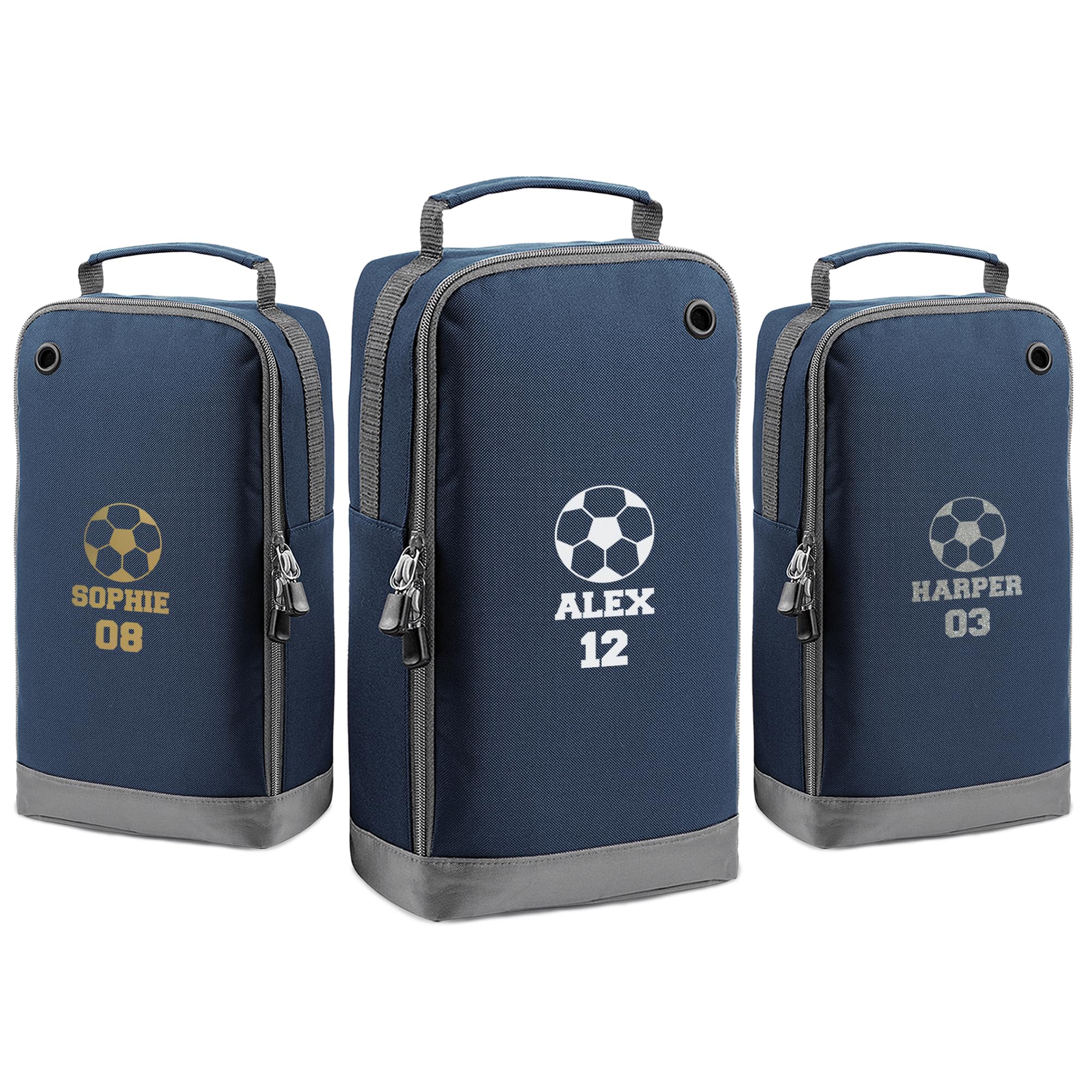 Personalised Football Boot Bag Kids – Custom Name Sports Shoe Storage Bag for Football, Rugby, Gym & School PE – Durable Waterproof Kit Bag with Zip Compartments & Carry Handle – Boys & Girls