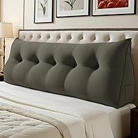 Vista 11 de WOWMAX Cabecero de Cama Multifuncional con Almohada Tapizada Doble, Cabecero para Dormitorio Individual XL, Portátil para Dormitorio Universitario