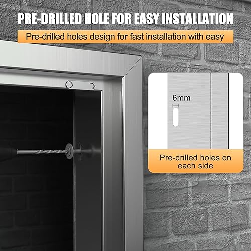 Miniatura 50 de Puertas de cocina para exteriores, 31 pulgadas de ancho x 24 pulgadas de alto, puertas de acceso dobles para barbacoa, acero inoxidable 304