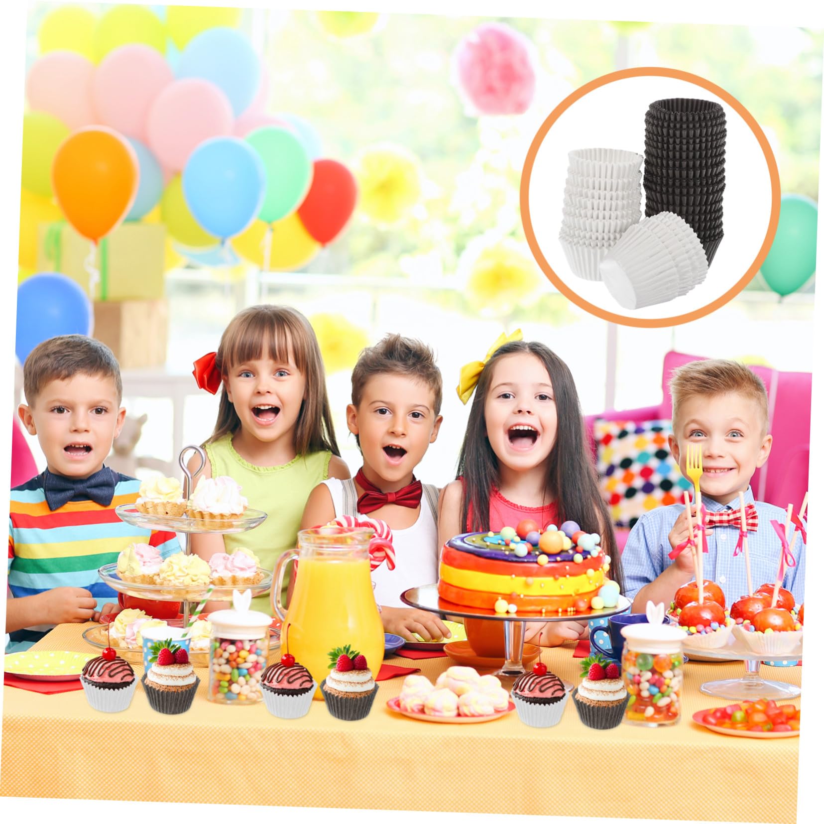 Cabilock 1000 piezas Unidades Moldes Grandes para Cupcakes Papel Grasa y Marrón para Fiestas Cumpleaños Bodas Decoraciones Postres