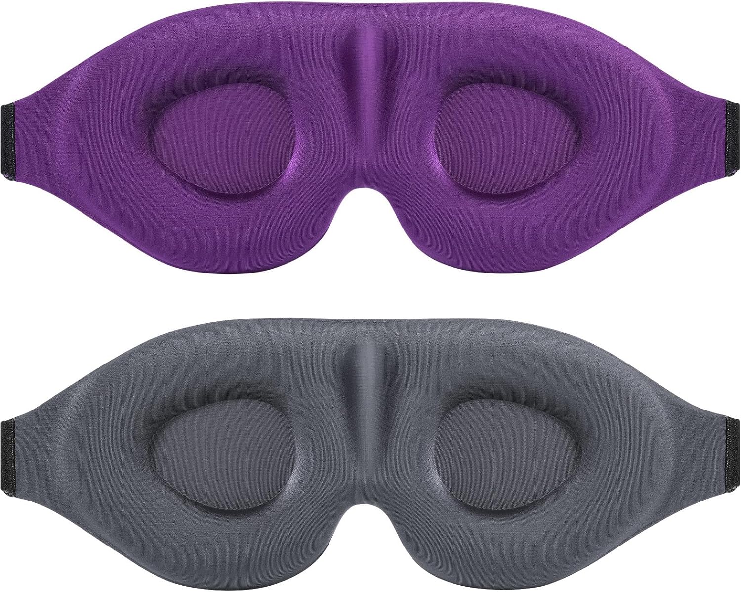 Sleep Eye Mask for Men Women 2 Pack 3D Contoured Cup Sleeping Mask & Blindfold, Concave Molded Night Sleep Mask, Block Out Light, Soft Comfort Eye Shade Cover for Travel Yoga Nap, Purple & Gray