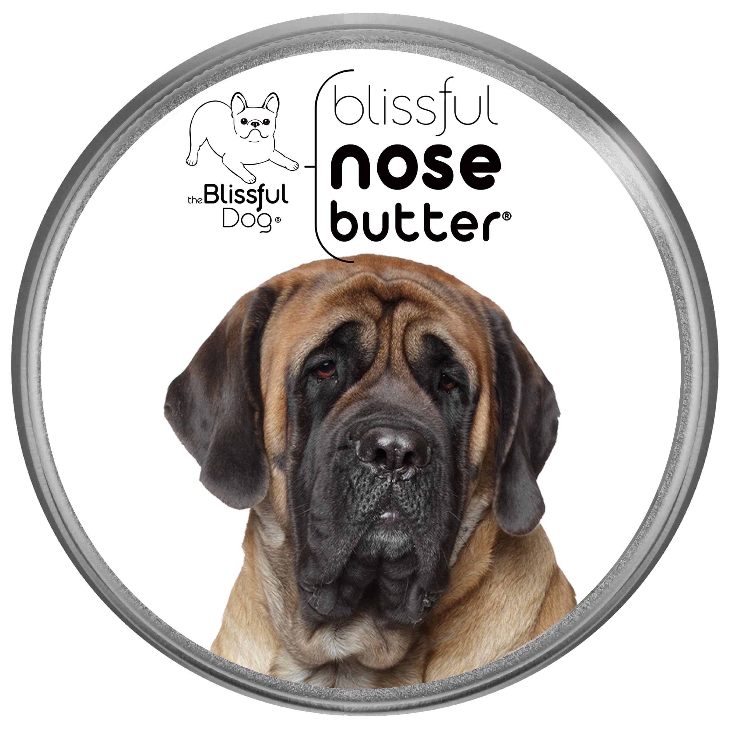 The Blissful Dog Mastiff Nose Butter for Dry, Cracked Skin, Lick-Safe Dog Nose Balm with Moisturizing Shea Butter, Almond, Olive, and Essential Oils, Pet Supplies, Uncented, 1 oz.