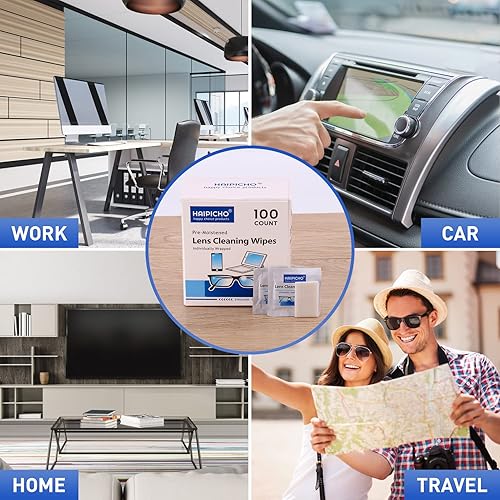 Miniatura 4 de Toallitas de limpieza de lentes prehumedecidas, gafas seguras y de secado rápido y limpiador de pantalla, envueltas individualmente (180)