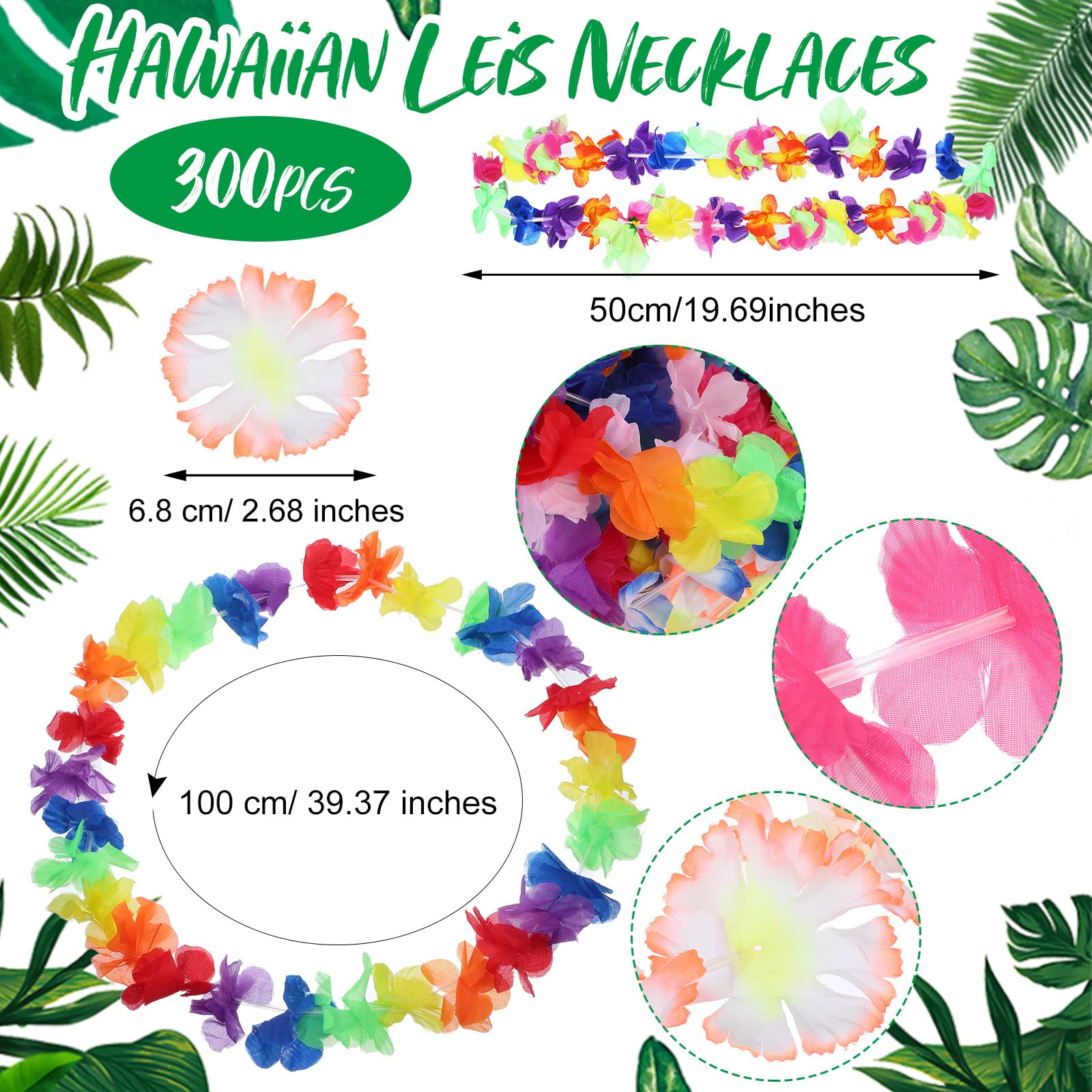 Lot De 48 Décorations De Fête Hawaïennes - Collier à Fleurs Hawaïennes