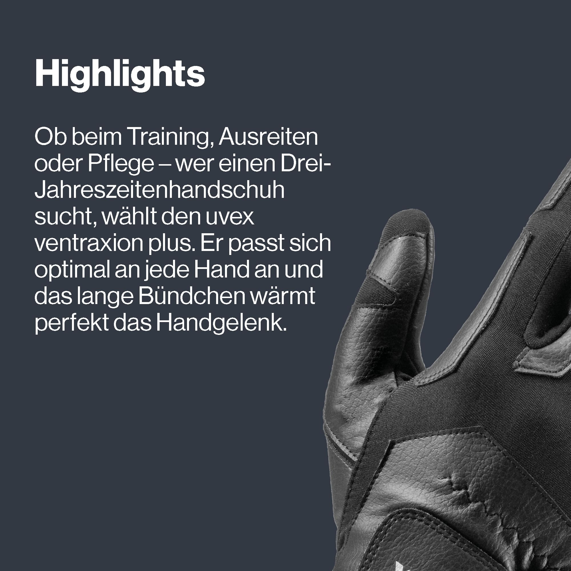 uvex ventraxion Plus - Flexibler Reithandschuh für Damen und Herren - exzellenter Grip & strapazierfähig - touchscreenfähig - 4D-Stretch& Soft-Touch Meterial