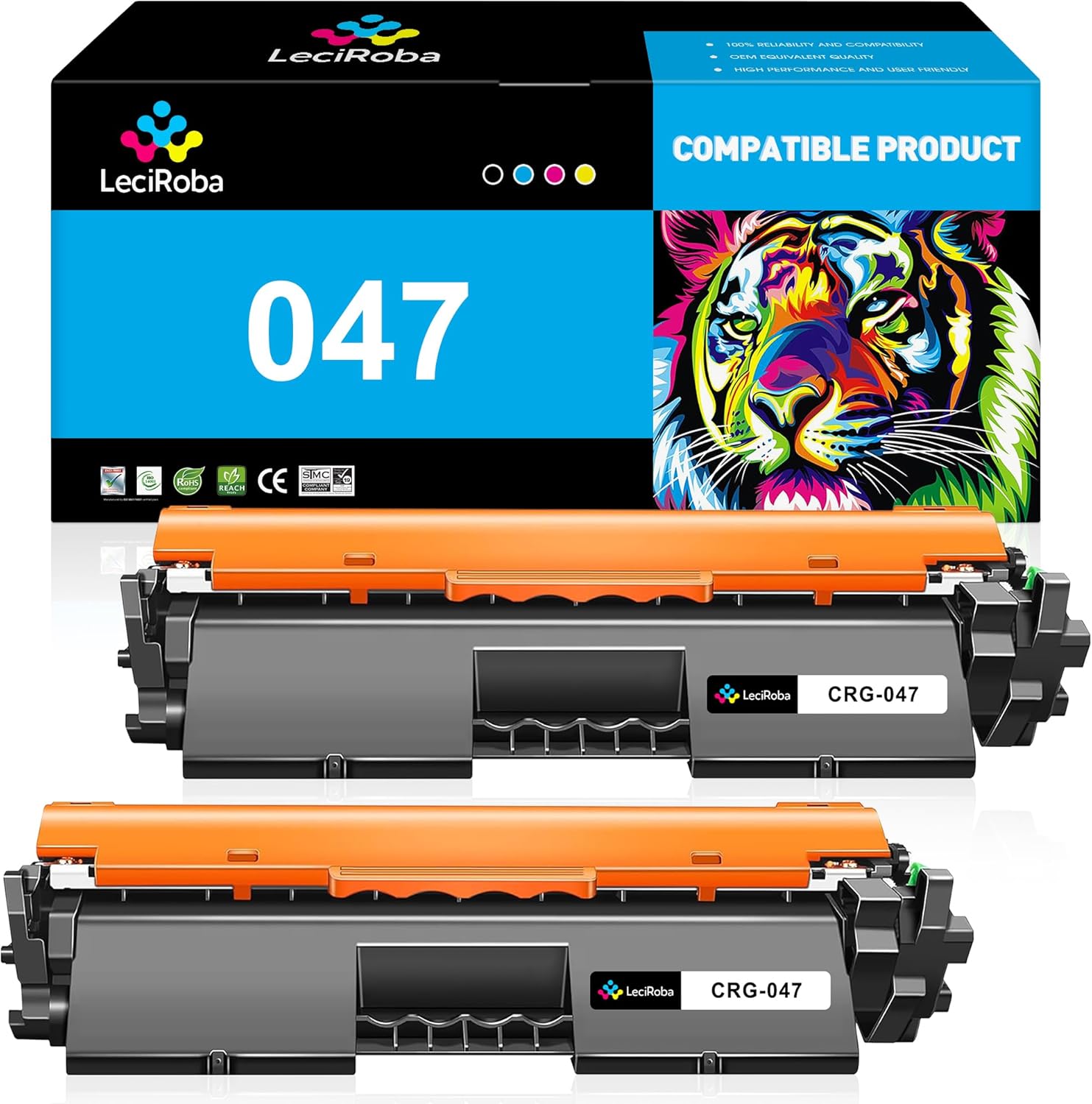 LeciRoba 047 Black Toner Cartridge Replacement for Canon Cartridge 047 for Canon Imageclass LBP113W MF113W MF110 LBP110 LBP113W MF113W MF110 LBP110 Series Printer (2-Pack)