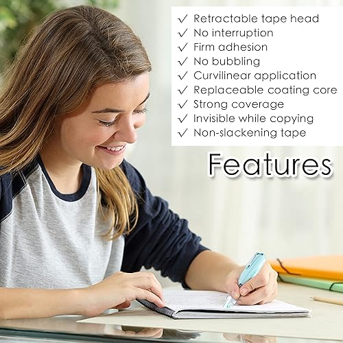 Miniatura 2 de Cinta correctora retráctil de secado rápido cinta adhesiva blanca pequeña estética japonesa bonita aplicador de bolígrafo de repuesto para