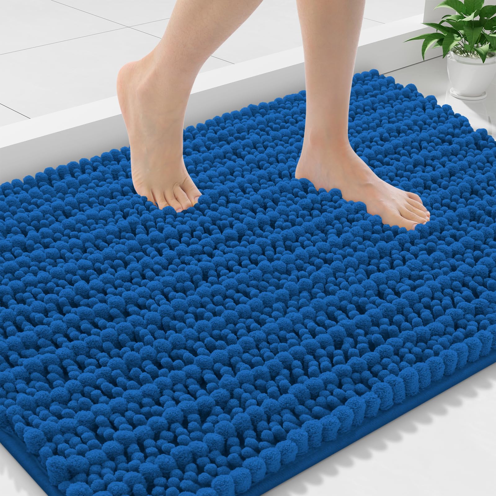 Smiry Bathroom Rugs 36X24, Extra Soft Rubber Backing Chenille Bath Mats