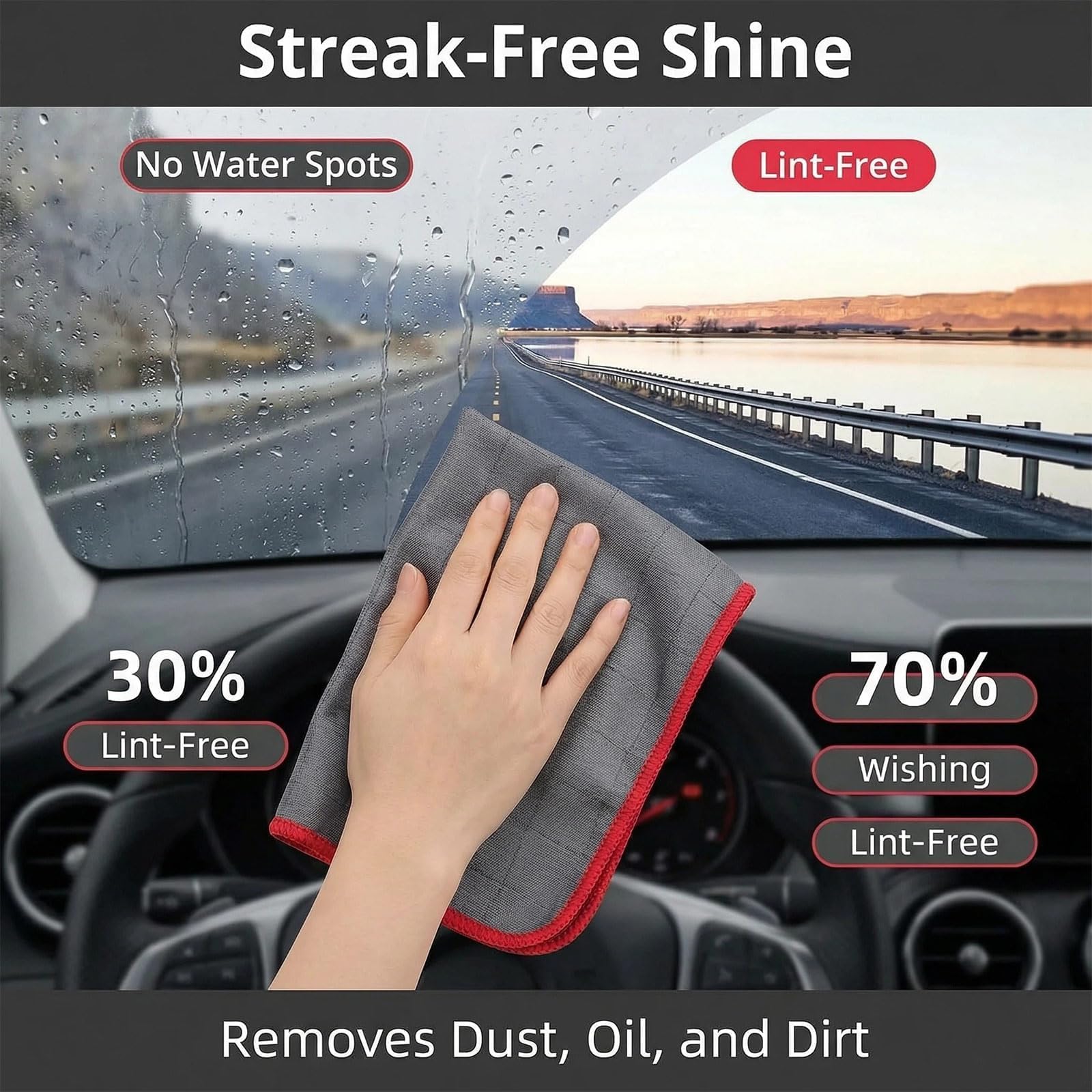 VoxelTek 4 Paños de Limpieza Microfibra Mágica 30x30cm– Bayetas Sin Rayas Ni Pelusa para Ventanas Vidrios Espejos Baño Cocina Coche, Limpieza Profunda y Brillo Duradero - 5