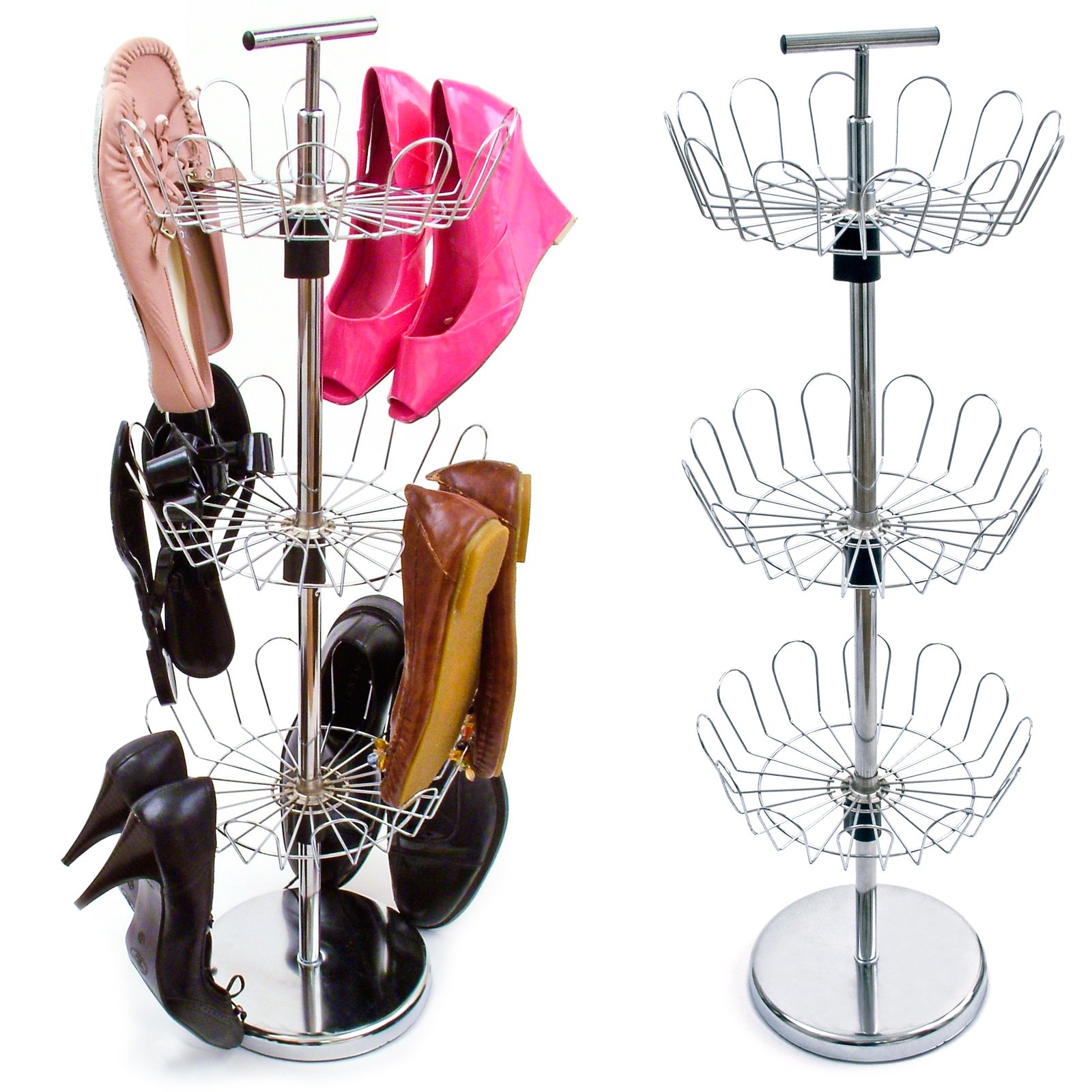 3 Tier Revolving/Rotating Shoe Tree Stand/Storage Rack
