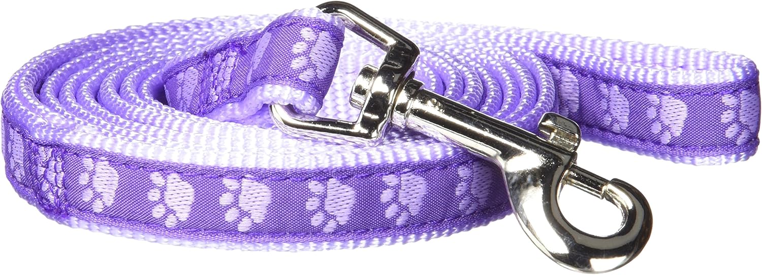 Guardian Gear Nylon Two-Tone Pawprint Dog Leash, 4-Feet x 5/8-Inch Lead, Pink : Pet Leashes : Pet Supplies