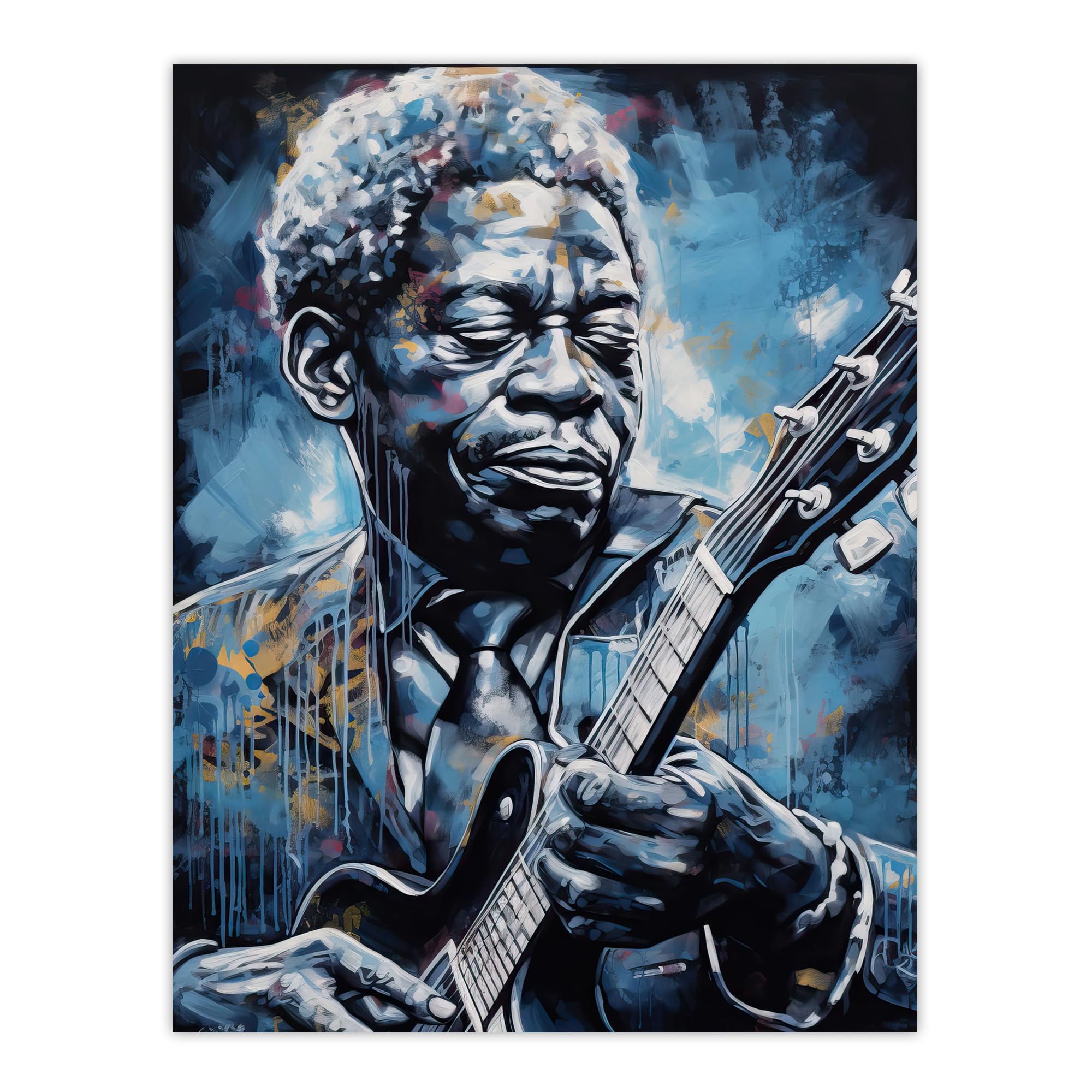 Artery8 Gospel Blues Melancholy Chicago Soul Musician Extra Large XL Wall Art Poster Print