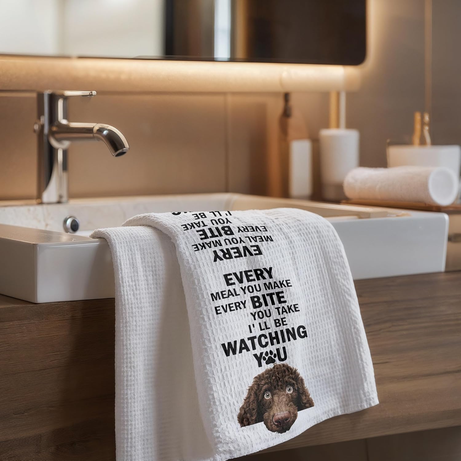 Poodle Dog Lover Gifts Kitchen Towels, Funny Poodle Dog Dish Hand Towels for Kitchen and Bathroom Decorative, Funny Every Meal You Make Dog Kitchen Decor, 16x24 Inch - Image 5