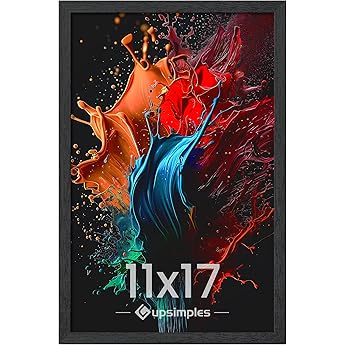 MCS Studio Gallery 11x17 Picture Frame Black Woodgrain, Rectangle Photo Frame for Photos, Posters & Art Prints (2-Pack)