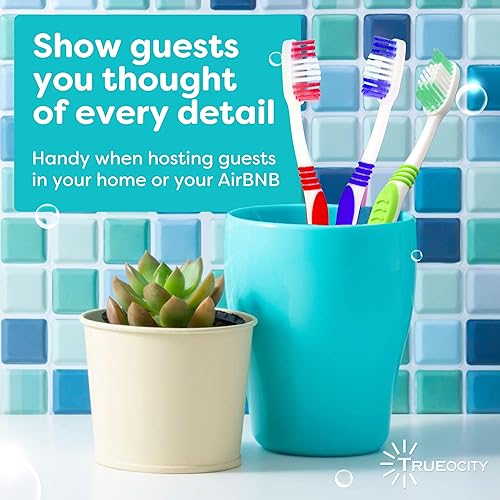 Miniatura 6 de Cepillos de dientes envueltos individualmente a granel, paquete de 55, cepillos de dientes a granel, cerdas medianas, cepillos de dientes