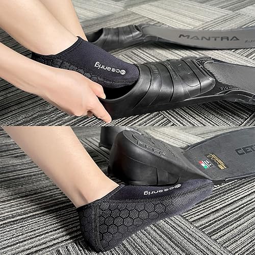 Miniatura 10 de Calcetines de buceo gratis de neopreno de 0.098 in calcetines de neopreno para agua térmica, calcetines de aleta para esnórquel, surf, natación