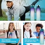 Survivor Filter 1L Bouteille d'eau de sport - Marquages temporels - Violet misty - Sans BPA - 2-Pack