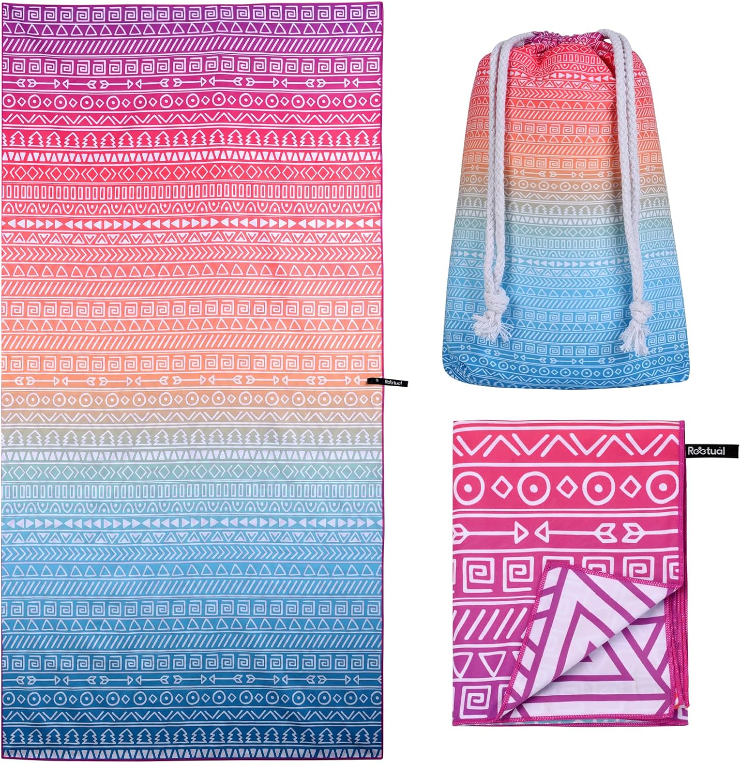 REETUAL Sandless Beach Towel, Bath and Pool Towels. 70 x