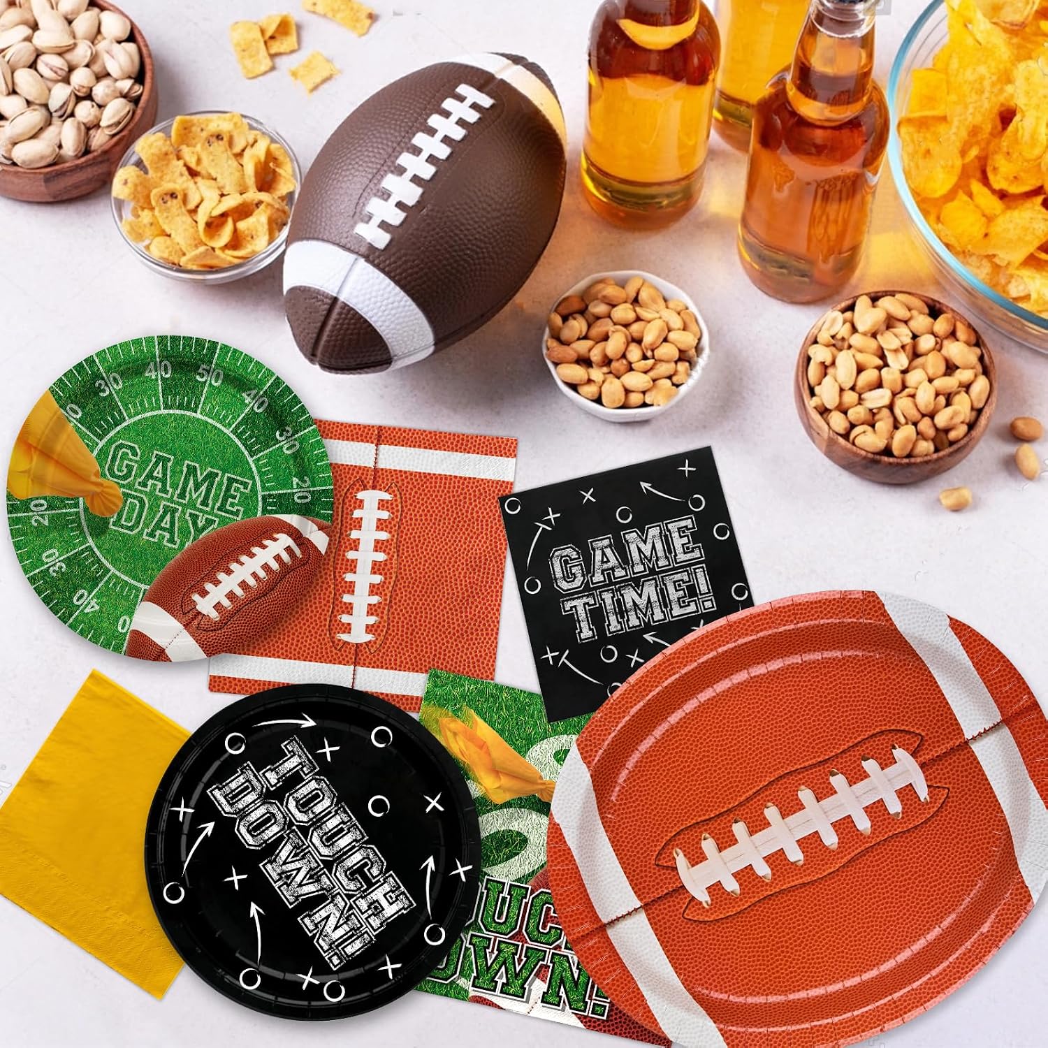 96-Pack Football Party Supplies - 48 Luncheon & 48 Cocktail Napkins | 3-Ply, Disposable, for Tailgate & Birthday Decorations image 4
