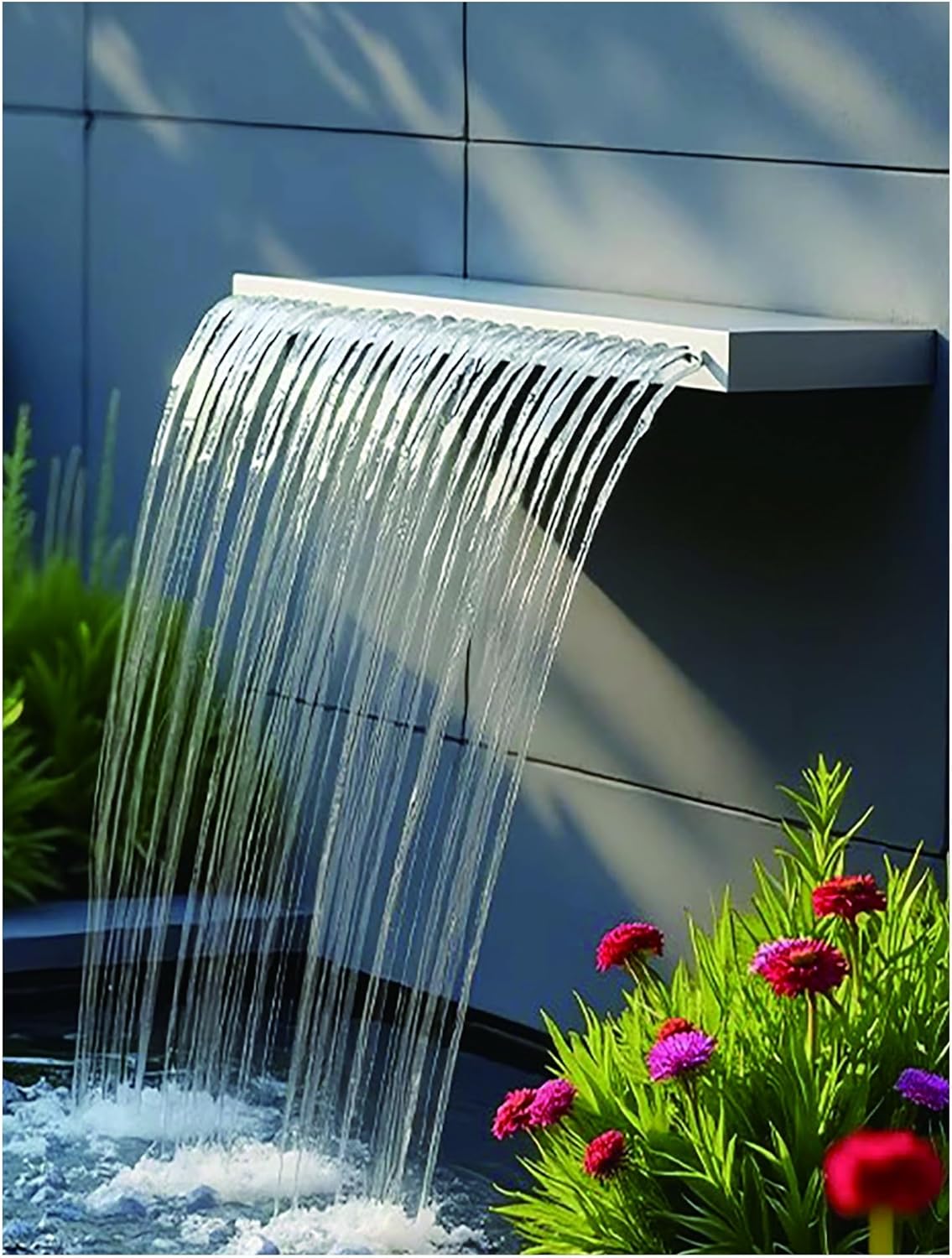 Stainless Steel Waterfall Fountain for Outdoor Pool, Garden & Backyard - Elegant Water Feature, Durable & Weather-Resistant, Perfect for Relaxation & Aesthetics