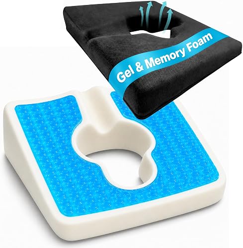 FoKon Gel Wheelchair Seat Cushion,Bed Sore Cushions for Butt,Gel Cushion for Pre