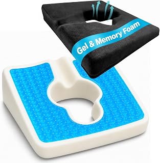 Gel Wheelchair Seat Cushion,Bed Sore Cushions for Butt,Gel Cushion for Pressure Relief,Donut Pillow for Tailbone Pain Relief,Sciatica,Coccyx,hemorrhoid Pillow,Cushion for Office Chair(BLACK2)