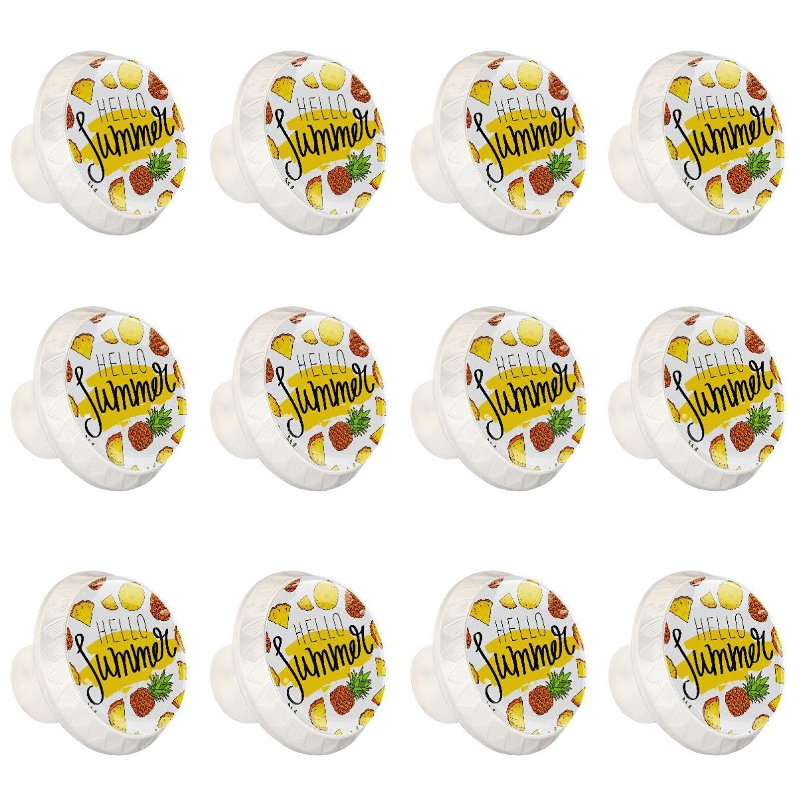 Boutons d'armoires de cuisine ronds poignée tiroir commode fruits tropicaux x12