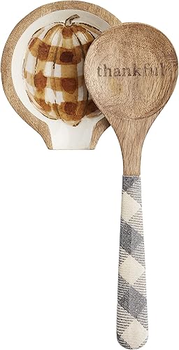 Mud Pie Juego de agradecimiento, cuchara de 11 12 pulgadas Descansa 5 14 x 5 pulgadas, multicolor