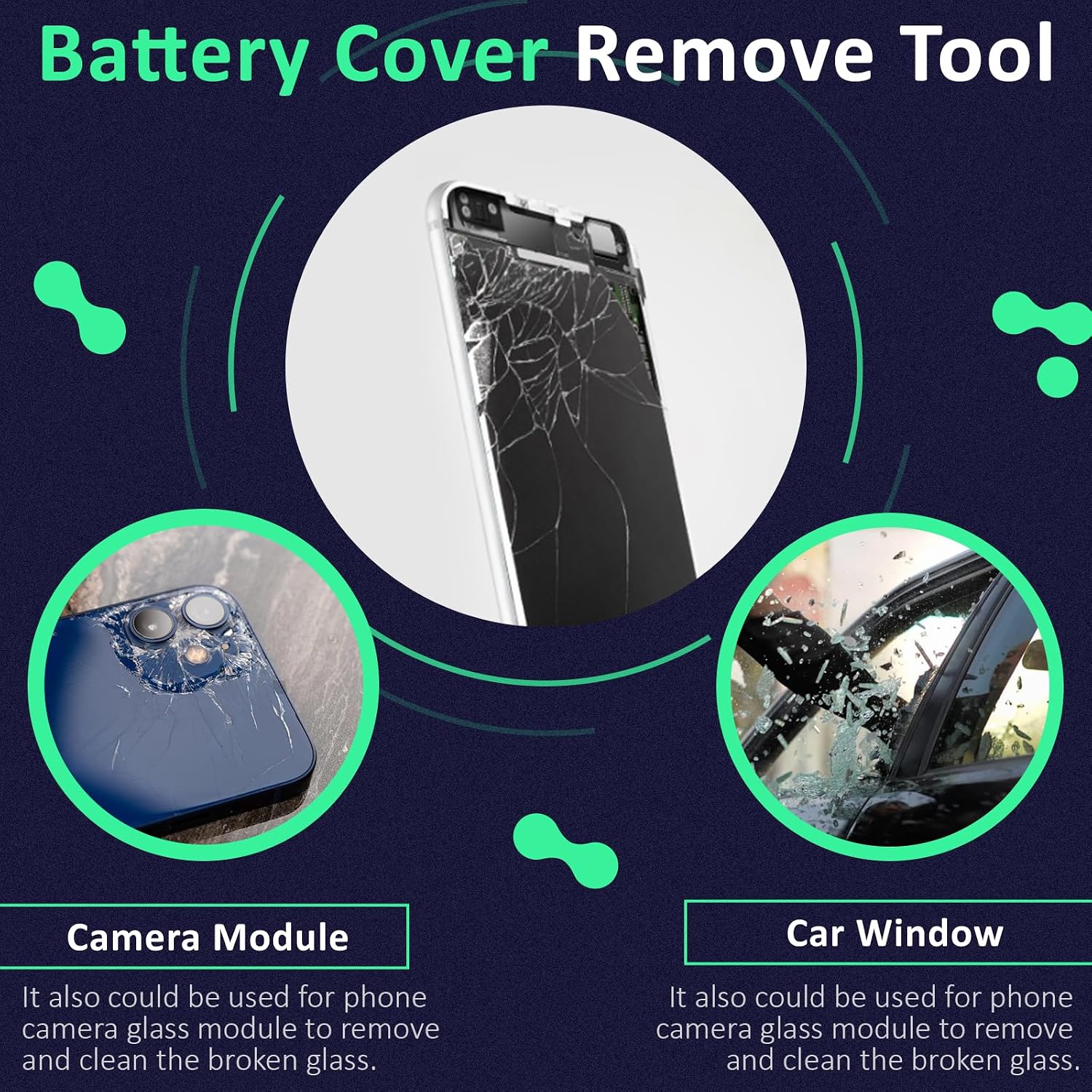 Phone Back Cover Blasting Pen for iPhone 11 11 Pro Max Back Glass Removal Tools Breaking Pen for iPhone 12 12 Pro Rear Battery Housing Cover Removal Tool for iPhone 13 Camera Frame Remove Repair Tool