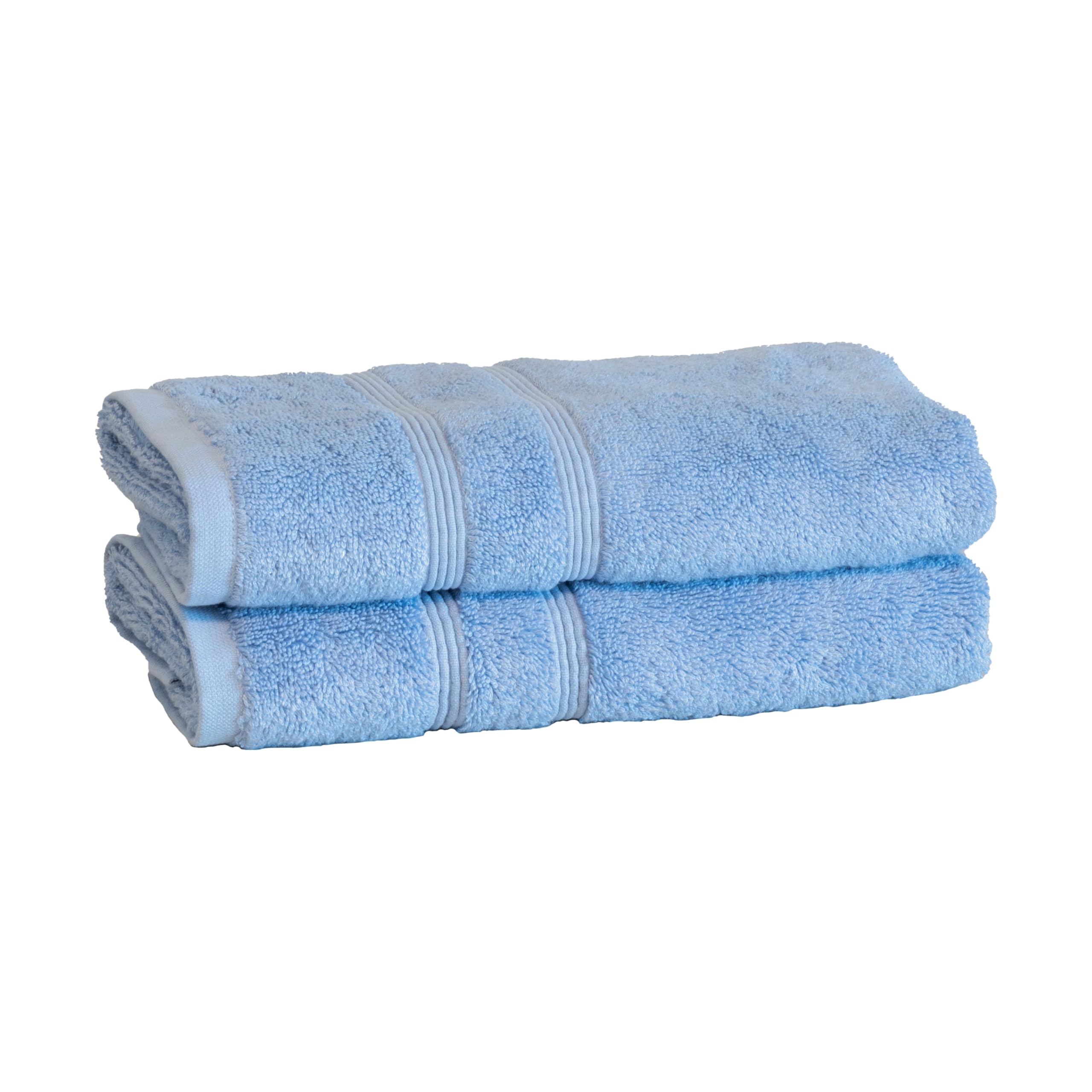 Mosobam Luxury Turkish Set of 2 Hand Towels 16X30 Allure Blue 700 GSM Bamboo Viscose & Aegean Turkish Combed Cotton