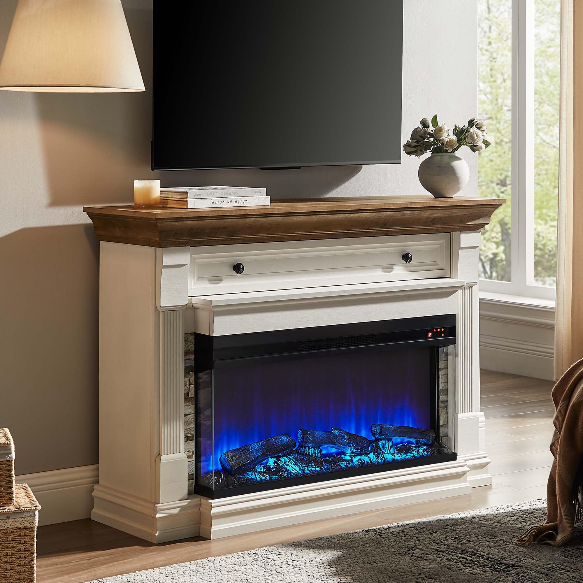 OKD 52 Electric Fireplace with Mantel