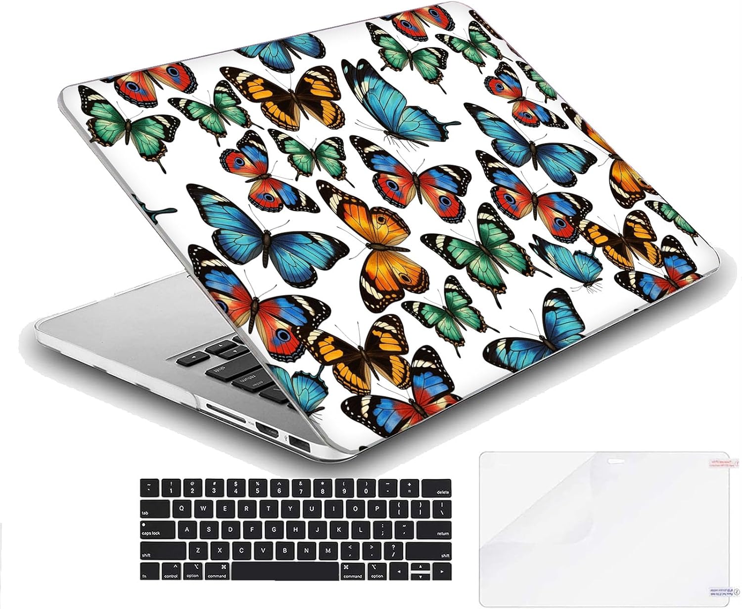Compatible with MacBook Neo 13-inch, Hard Shell Case with Keyboard Cover and Screen Protector (A3404 A18 Pro chip, 2026 Release) - Butterflies MD8607