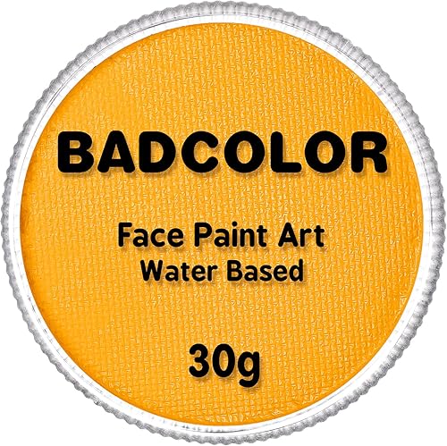 Miniatura 20 de Pintura corporal y facial UV neón naranja (30g/1oz), kit de pintura corporal completa a base de agua, reactiva a la luz negra, fluorescente