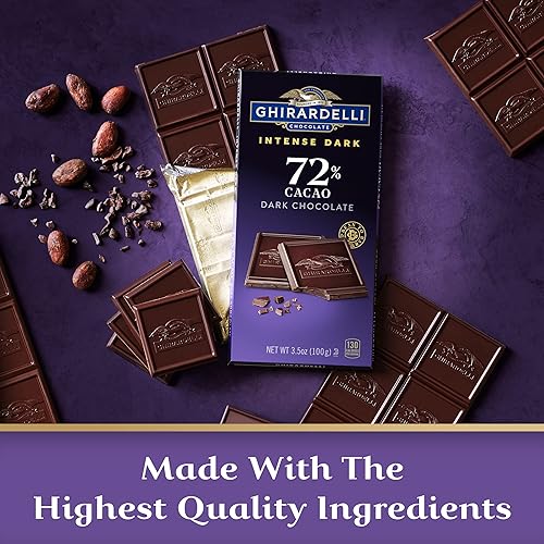 Miniatura 5 de Ghirardelli 72% Cacao Intense Dark Twilight Delight y deliciosa barra de chocolate, 3.5 onzas (paquete de 6)
