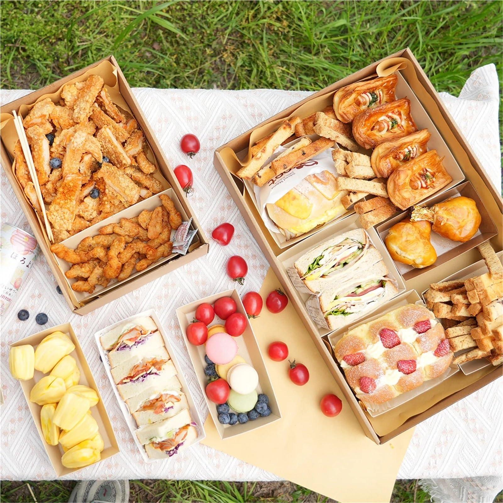 Caja Tarta de Cartón Con Ventana Transparente Cajas de papel Kraft marrón con ventana, caja cartón for comida pícnic al aire libre, Donuts, 2-4 Uds(L 45X31X8cm,2pcs)