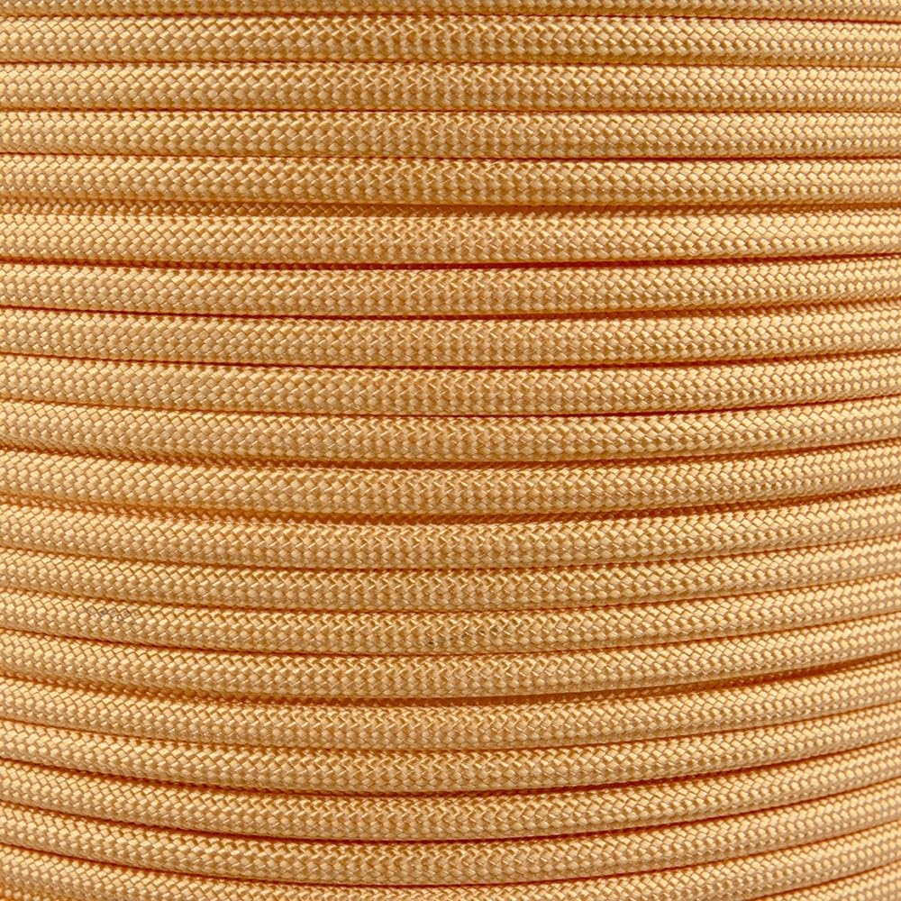 Paracord Planet Solid Color 550lb Paracord – 7 Strand Type III Nylon Cord for Indoor and Outdoor Tasks – Amber Gold (250 ft)