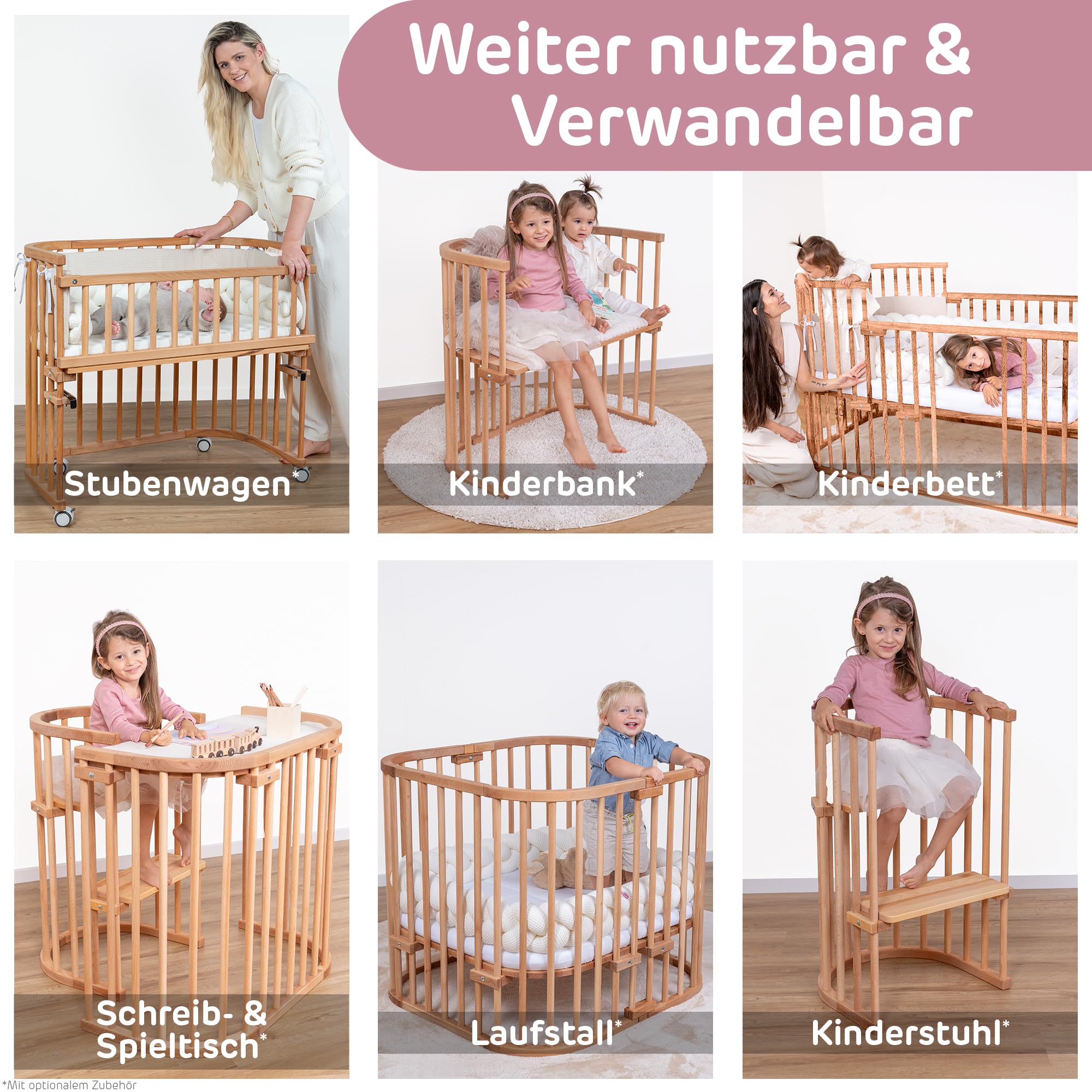 babybay Original lit cododo en bois de hêtre massif modulable hauteur réglable lit bébé évolutif