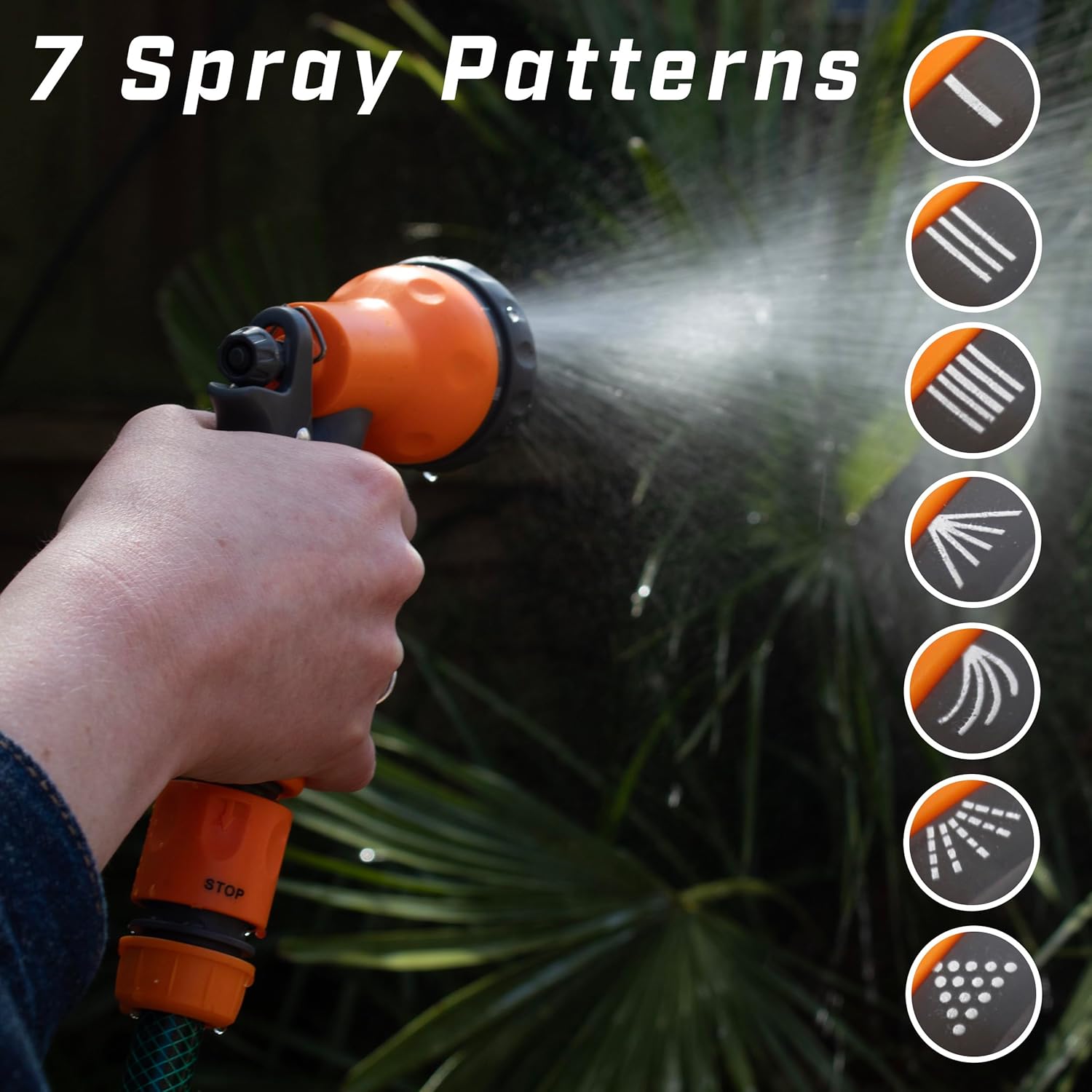 Faithfull PVC Reinforced Hose 15 Metre Fittings & Spray Gun