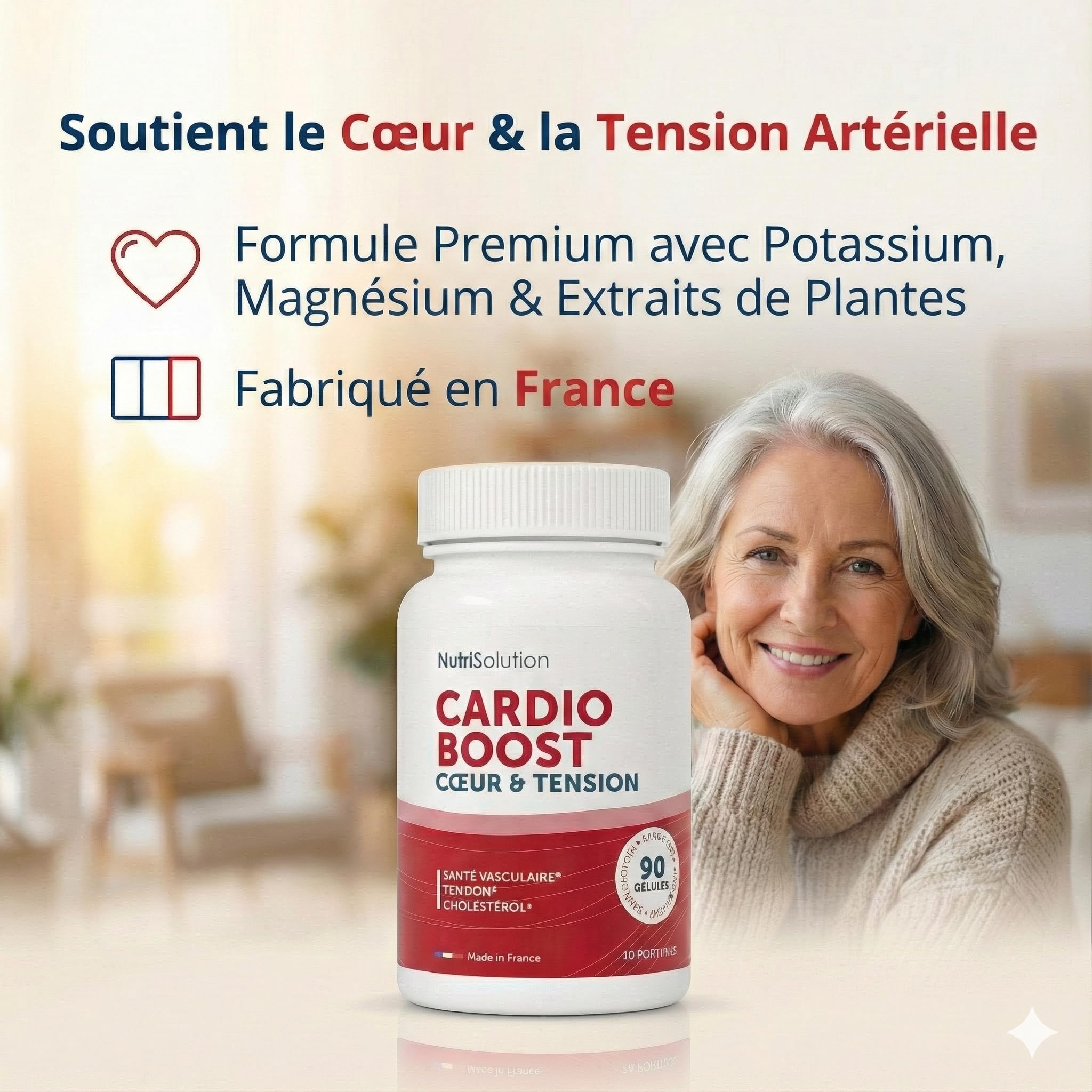 Cardio Boost : Formule Naturelle de Soutien Cardiovasculaire - Pour la Circulation, l'Energie et le Bien-Être Cardiaque - 90 gélules - Formulé par des Médecins par NutriSolution (1)