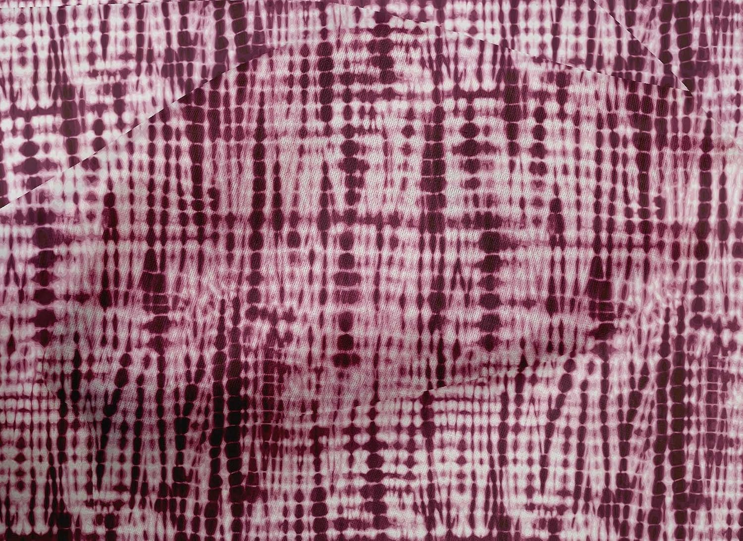 oneOone Cotton Cambric Wine Fabric Tie Dye Fabric for Sewing Printed Craft Fabric By The Yard 56 Inch Wide-64S